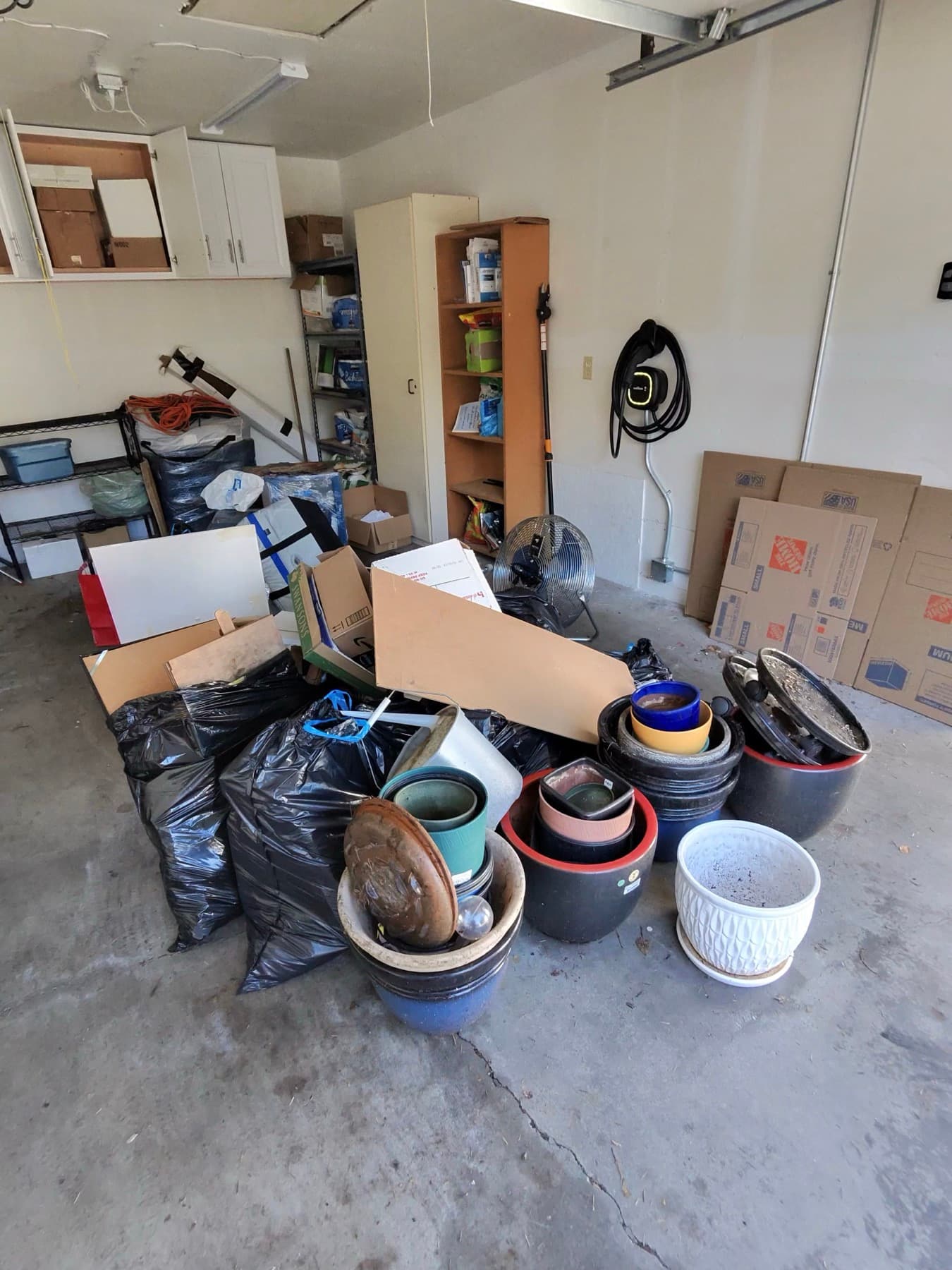 Garage cleanout staged for a foreclosure clean-out
