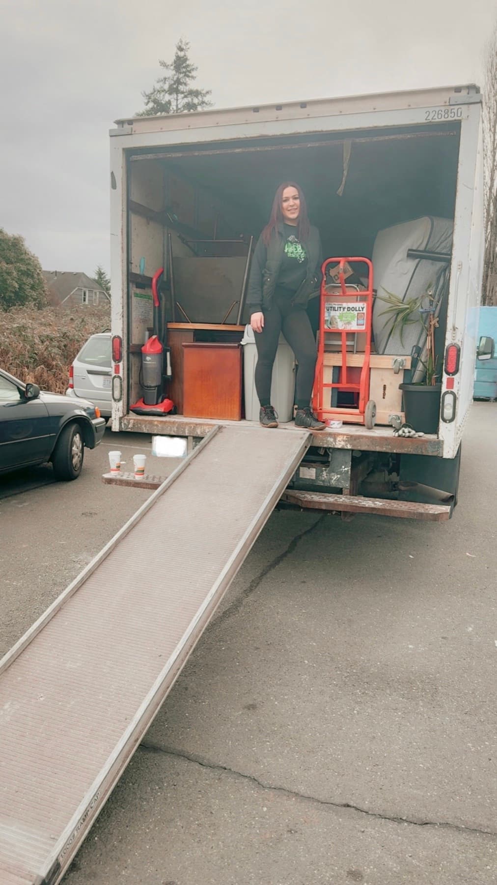 Crew working at the truck ramp during an office space clean-out
